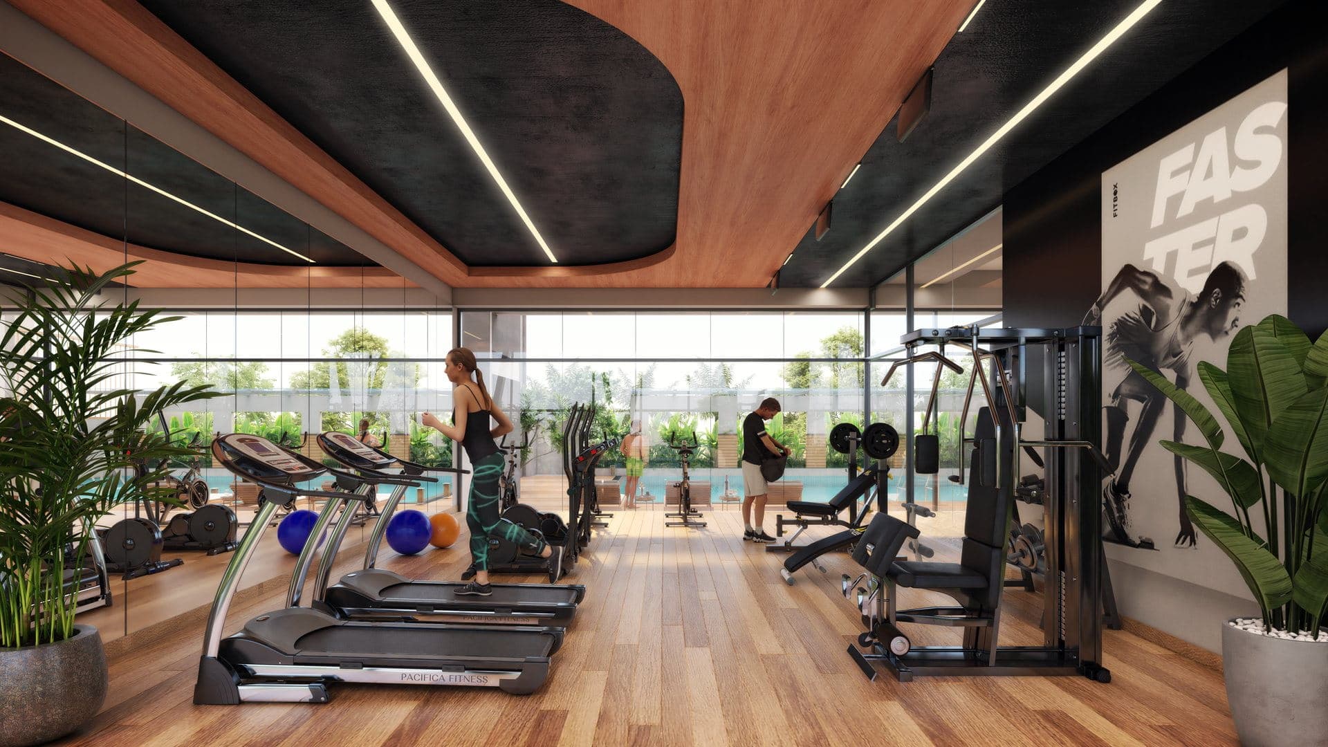 The clubhouse gymnasium