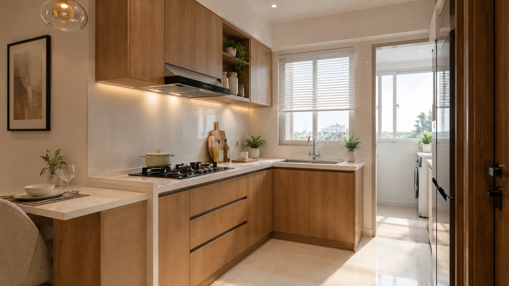 Kitchen with a breakfast counter